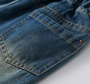 Unisex Blue Jeans with Broken Holes