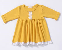 Load image into Gallery viewer, Girl Yellow Dress with Laces