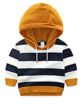 Load image into Gallery viewer, Unisex Mustard / Red Striped Knitted Hoodie Sweater