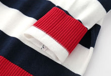 Load image into Gallery viewer, Unisex Mustard / Red Striped Knitted Hoodie Sweater