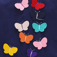 Load image into Gallery viewer, Girl Dark Blue T-shirt with Colorful Butterflies