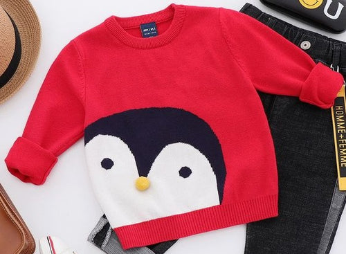 Unisex Red Penguin Sweater