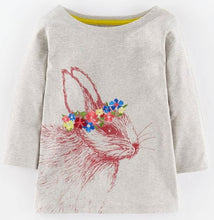 Load image into Gallery viewer, Girl Gray Rabbit Print T-shirt