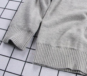 Boy Gray Sweater with White Stripes