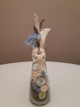 Load image into Gallery viewer, Unique Light Blue Preserved Flower Glass Vase