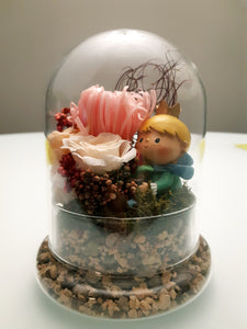 Unique Little Prince with Pink Preserved Flowers