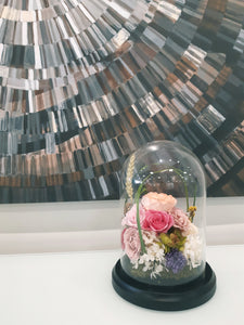 Unique Glass Dome of Pink Bouquet