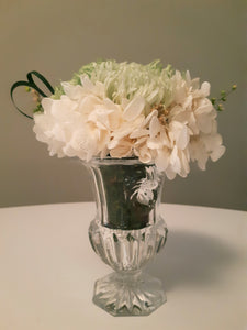 Unique White / Green Flowery Vase