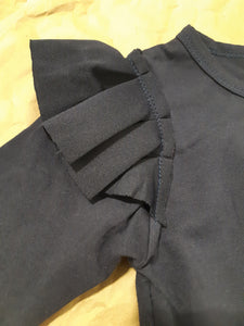 Girl Dark Blue Ruffled Dress