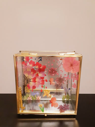 Precious Jewelry Box with Pressed Flowers