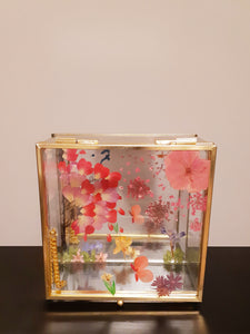Precious Jewelry Box with Pressed Flowers