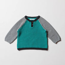 Load image into Gallery viewer, Boy Turquoise Sweater with Front Closure