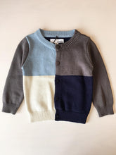 Load image into Gallery viewer, Boy Blue Color Block Cardigan