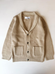 Boy Dark Blue / Sand Knit Cardigan