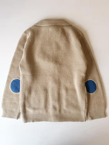 Boy Dark Blue / Sand Knit Cardigan