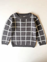 Load image into Gallery viewer, Boy Gray Grid Sweater