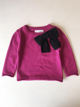 Load image into Gallery viewer, Girl Pink Sweater with Black Ribbon Decoration