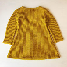 Load image into Gallery viewer, Girl Mustard Knit Dress with Flower Decoration