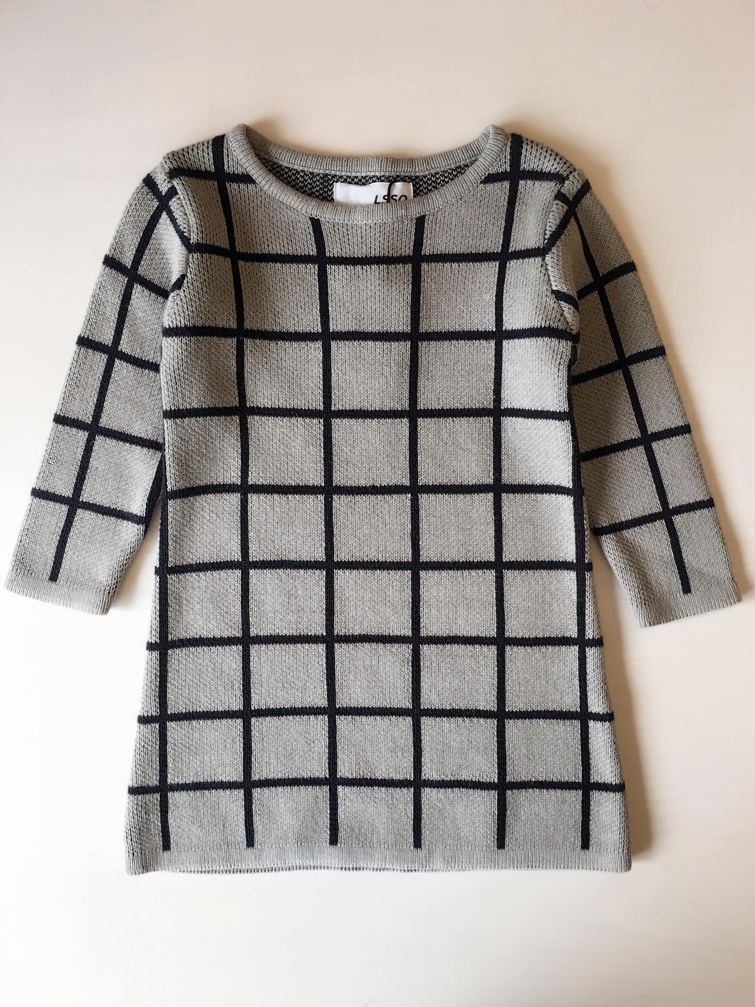 Girl Gray Grid Dress